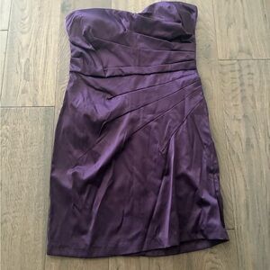 Elegant and Chic Purple Violet Strapless Tube Petite Skirt Dress